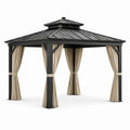 Pavillon aus Aluminium 3x4m Grau/Beige