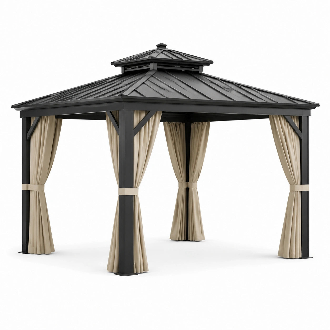 Pavillon aus Aluminium 3x4m Grau/Beige