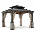 Pavillon Rechteckig Stahl Textilgewebe Beige 400x300x350cm