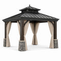 Pavillon aus Aluminium mit Stahl- und Polyesterdach, Dunkelgrau