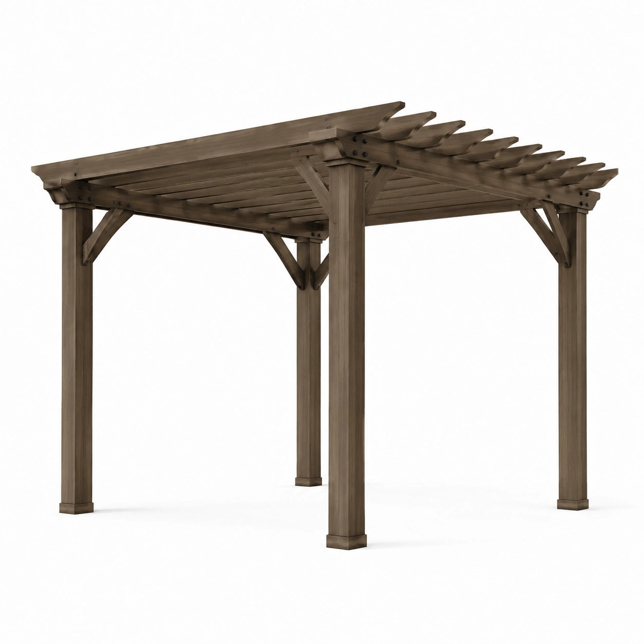 Holzpergola Teak Braun 3m x 3m