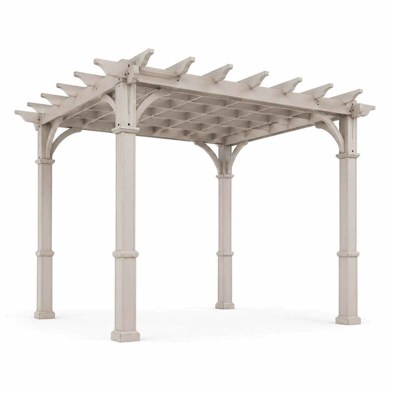 Pergola aus Holzverbundstoff Beige 300x300x250 cm