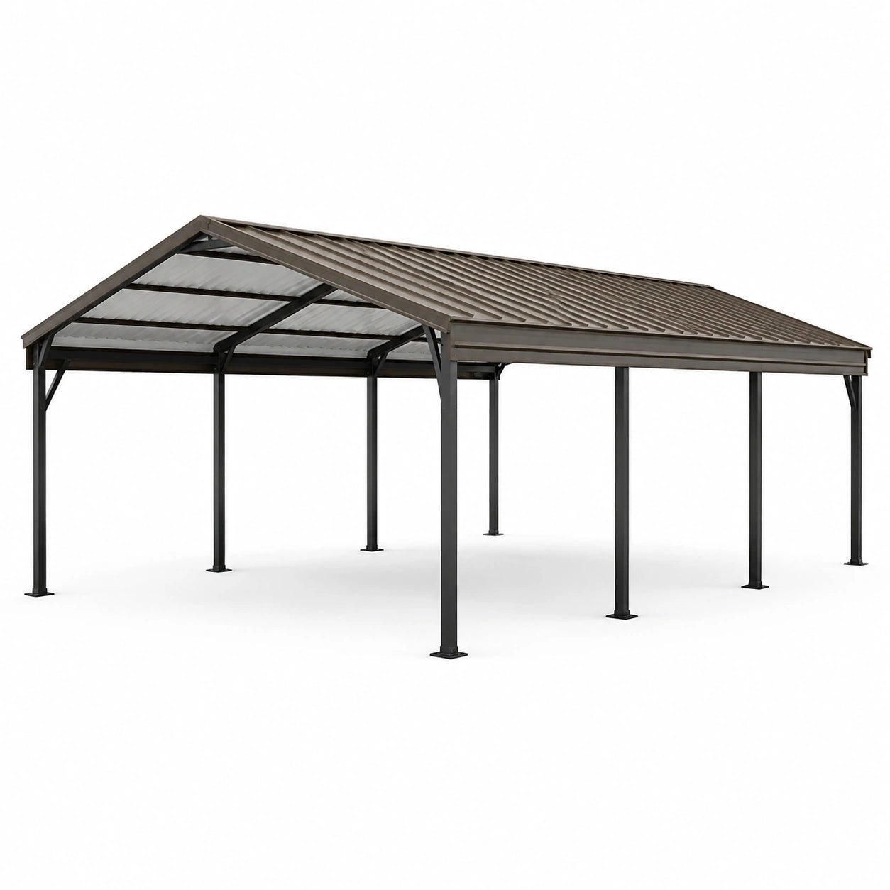 Aluminium Carport mit Polycarbonat-Dach 6m x 4m