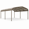 Doppel-Carport mit Aluminiumrahmen und Polycarbonatdach Bronze 600x300x250 cm