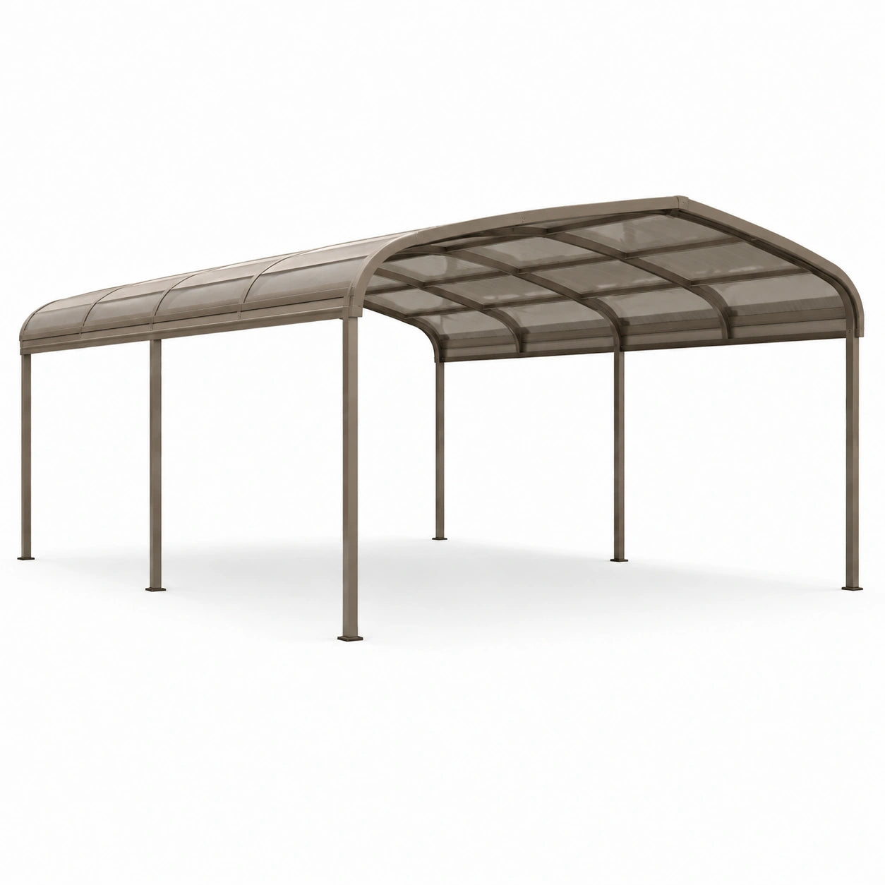 Doppel-Carport mit Aluminiumrahmen und Polycarbonatdach Bronze 600x300x250 cm