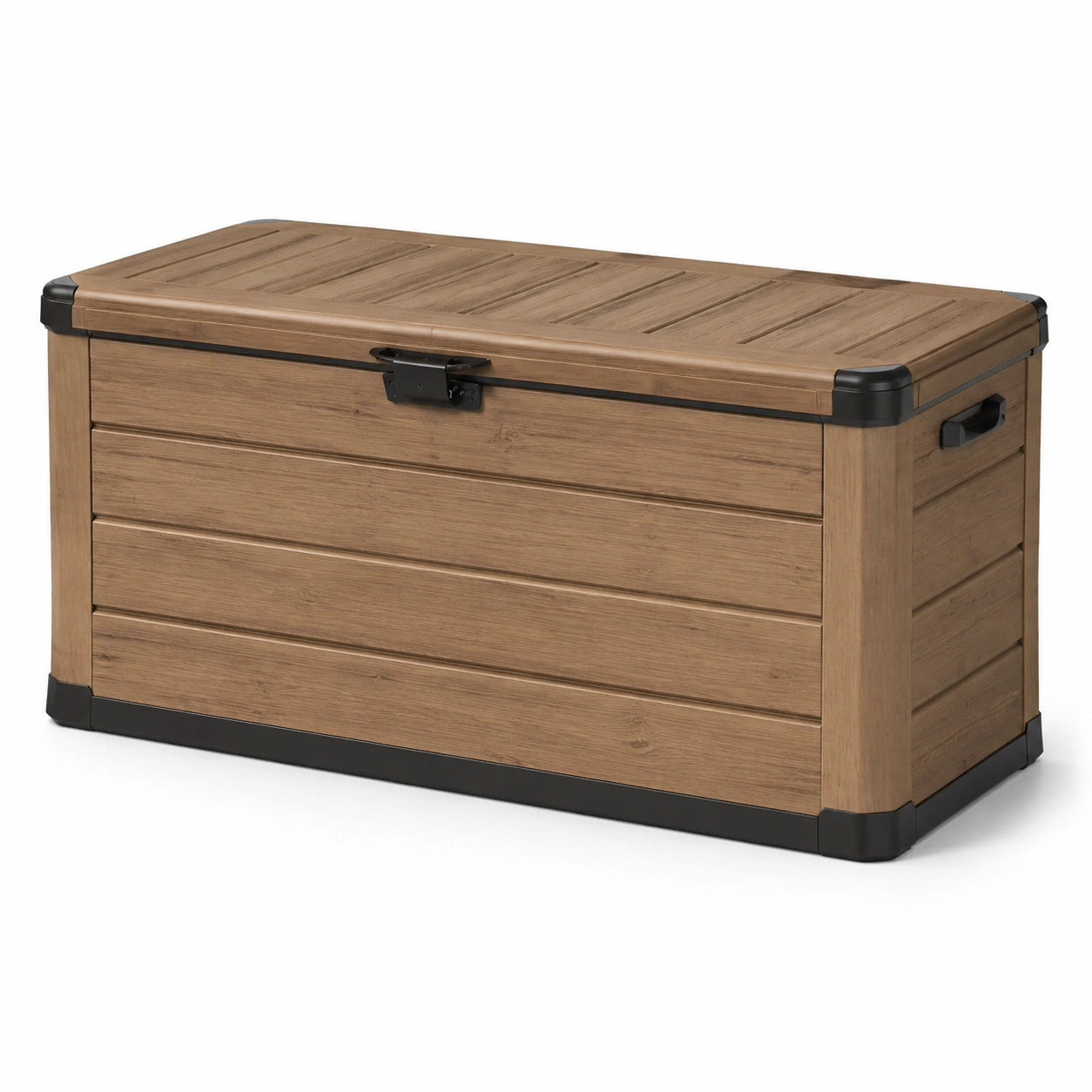 Gartenbox aus Kunststoff in Holzoptik Braun 117 cm x 45 cm x 57 cm