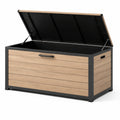 Gartenbox aus Stahl und Kunststoff in Holzoptik Schwarz/Braun