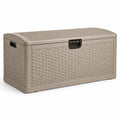 Gartenbox Kunststoff Rattanoptik Beige 117x45x56 cm