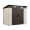 Gartenhaus aus Polypropylen Beige/Braun 130x192x198 cm