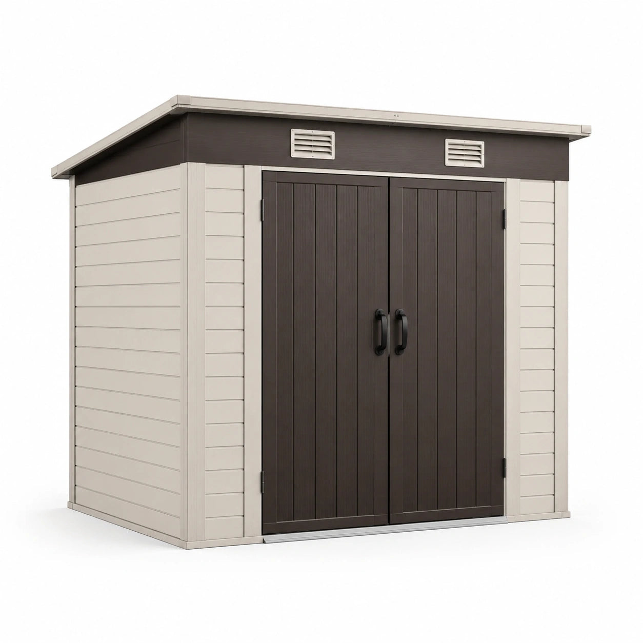 Gartenhaus aus Polypropylen Beige/Braun 130x192x198 cm