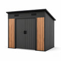 Metall Gartenhaus mit Holzoptik Paneelen Schwarz 250x190x210cm