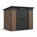 Metall Gartenhaus aus verzinktem Stahl Schwarz/Braun 200x150x180 cm