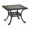 Rechteckiger Aluminium-Gartentisch mit Keramikplatte, Schwarz