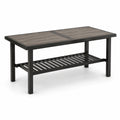 Gartentisch aus Aluminium und Holz, 180x90x75 cm, Grau