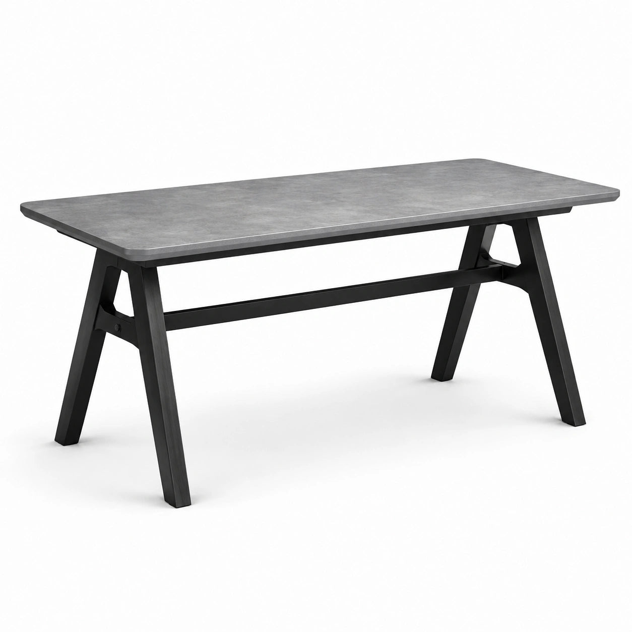 Gartentisch Rechteckig Keramikplatte Aluminiumrahmen Grau