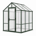 Aluminium Gewächshaus mit Polycarbonatplatten, Grün, 190x126x182 cm
