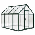 Gewächshaus Aluminiumrahmen Polycarbonatplatten Grün 250x190x195 cm