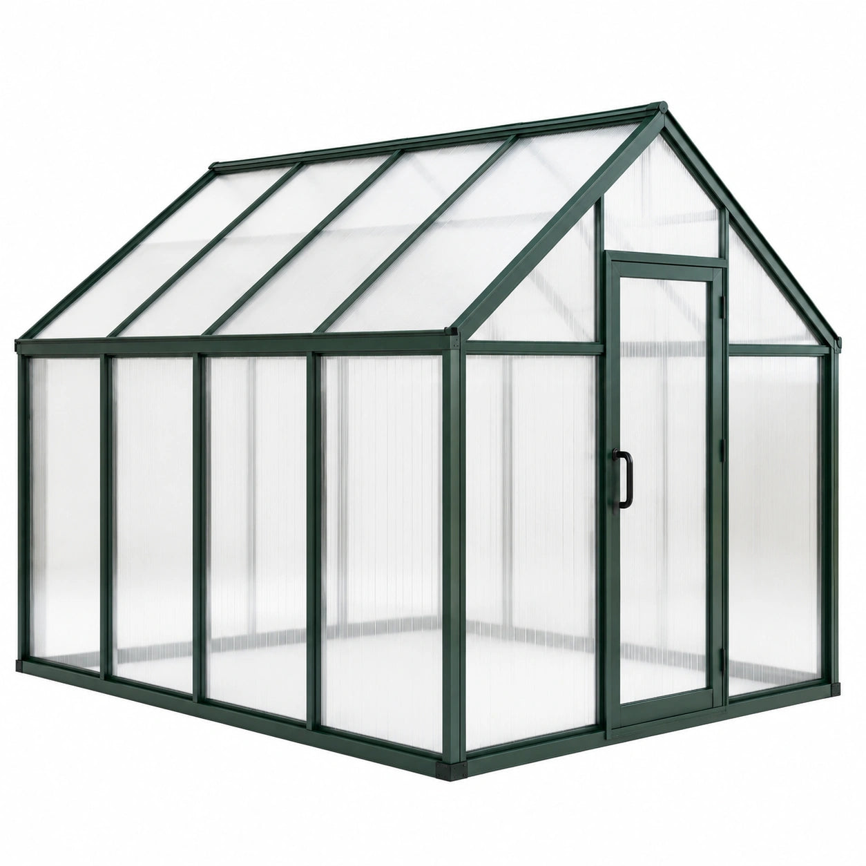 Gewächshaus Aluminiumrahmen Polycarbonatplatten Grün 250x190x195 cm