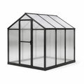 Gewächshaus aus Aluminium und Polycarbonat schwarz 190x125x182 cm
