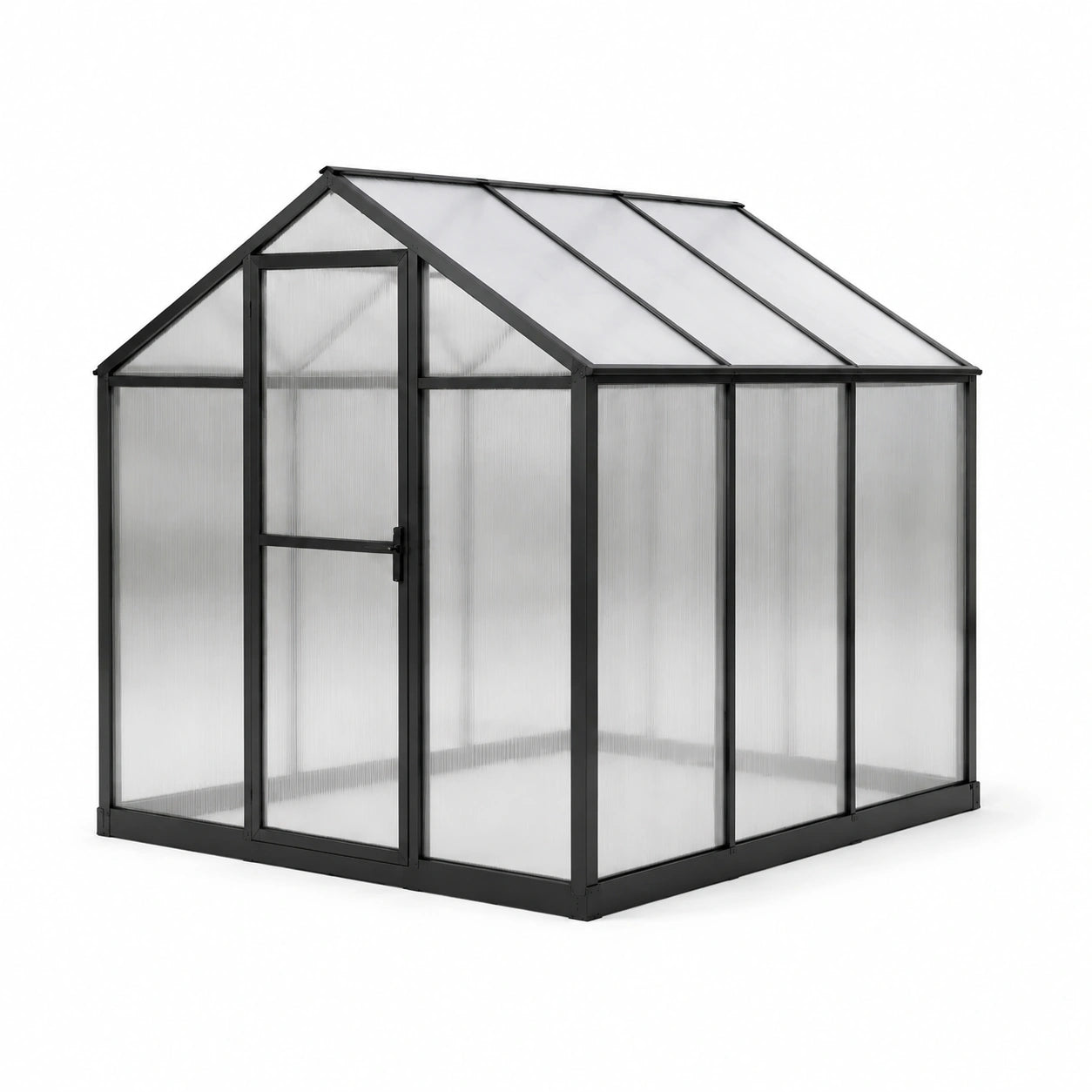 Gewächshaus aus Aluminium und Polycarbonat schwarz 190x125x182 cm