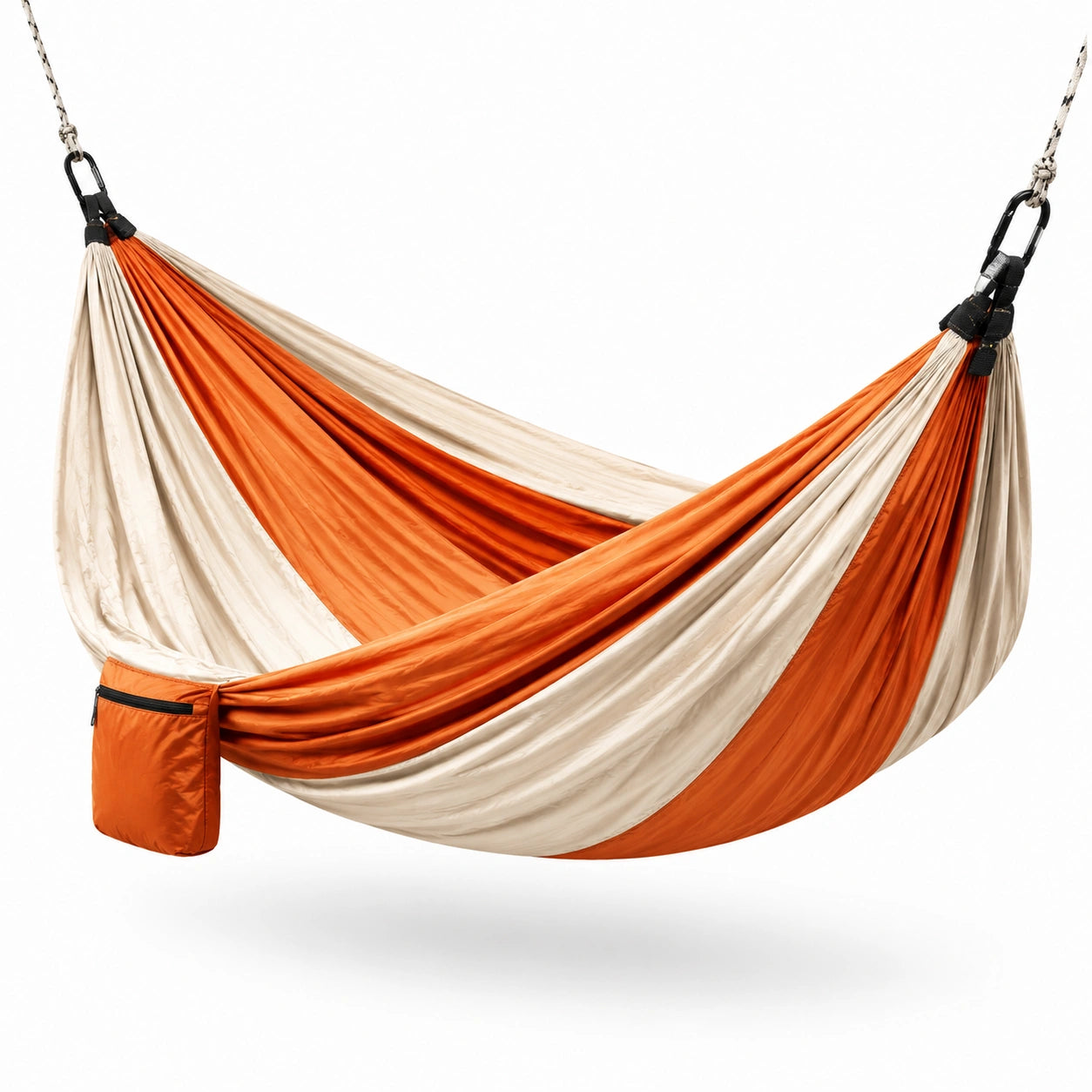 Outdoor Hängematte aus Nylon Orange/Beige 260x140 cm